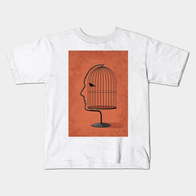 Mind Cage Kids T-Shirt by John Holcroft